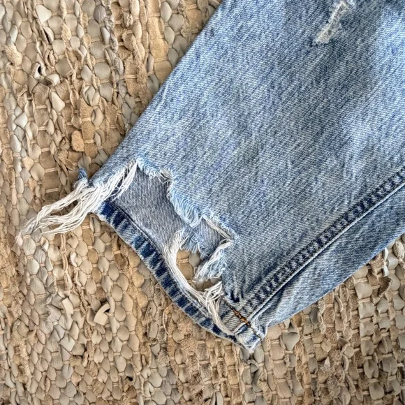 KanCan Light Blue Cropped Distressed Acid Wash Boyfriend Jeans - Picture 7 of 9